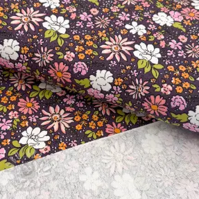 Triko Tiny flowers dark purple