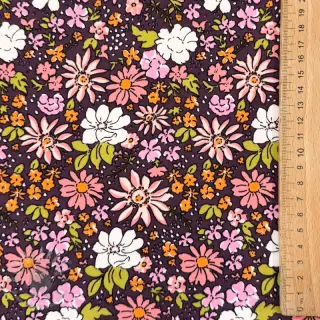 Triko Tiny flowers dark purple