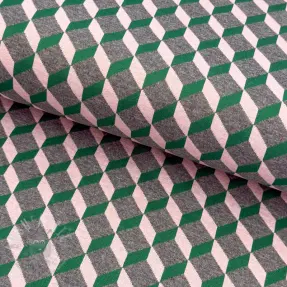 Tkanina za ženski kostim KNITTED JACQUARD Graphic green