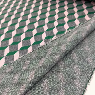Tkanina za ženski kostim KNITTED JACQUARD Graphic green