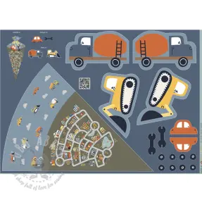 Pamučna tkanina Cars PANEL digital print