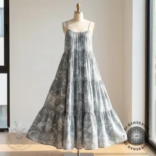 Tetra Tkanina/Muslin TIE DYE rock grey