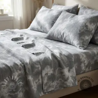 Tetra Tkanina/Muslin TIE DYE rock grey