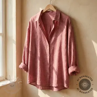 Tetra Tkanina/Muslin STONE WASHED light rose