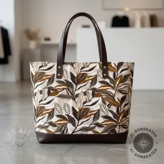 Dekorativna tkanina Leaves taupe