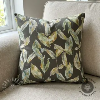 Dekorativna tkanina Leaves army green digital print