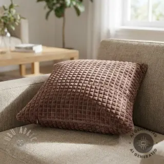 Dekorativna tkanina VELOURS DECO SQUARE brown