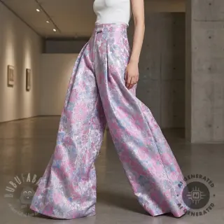 Tkanina za ženski kostim JACQUARD Flowers light lilac