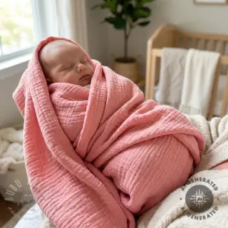 Tetra Tkanina/Muslin soft rose ORGANIC