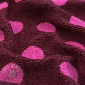 Tkanina za kapute TEDDY JACQUARD Dots burgundy