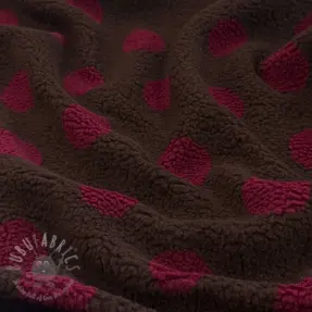 Tkanina za kapute TEDDY JACQUARD Dots dark brown