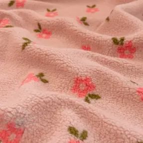 Tkanina za kapute TEDDY Tiny flowers light pink