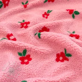 Tkanina za kapute TEDDY Tiny flowers pink