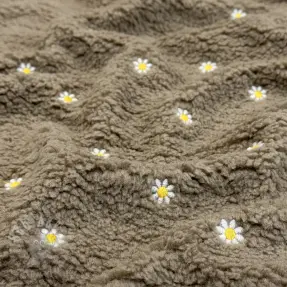 Tkanina za kapute TEDDY EMBROIDERY Mini taupe