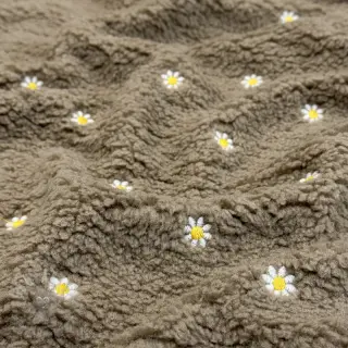 Tkanina za kapute TEDDY EMBROIDERY Mini taupe