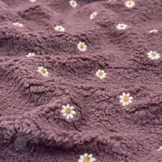 Tkanina za kapute TEDDY EMBROIDERY Mini rosewood