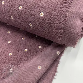 Tkanina za kapute TEDDY EMBROIDERY Mini rosewood