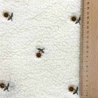 Tkanina za kapute TEDDY JACQUARD EMBROIDERY Sunflower
