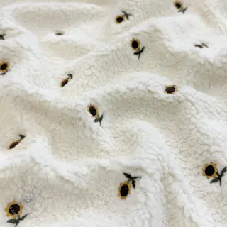 Tkanina za kapute TEDDY JACQUARD EMBROIDERY Sunflower