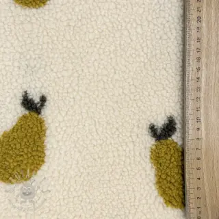 Tkanina za kapute TEDDY JACQUARD Pears old lime