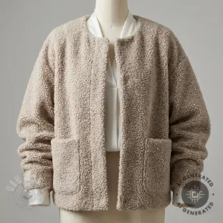 Tkanina za kapute TEDDY beige
