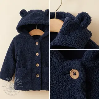 Tkanina za kapute TEDDY navy