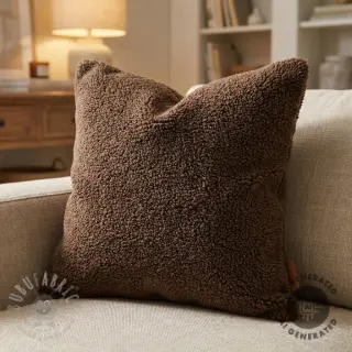 Tkanina za kapute TEDDY dark brown