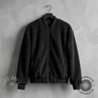 Tkanina za kapute TEDDY black