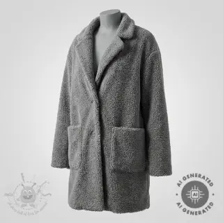 Tkanina za kapute TEDDY grey