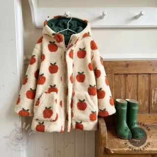 Tkanina za kapute TEDDY JACQUARD Apples