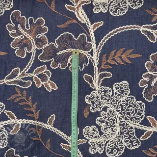 Pamuk JEANS Embroidery leaves dark blue