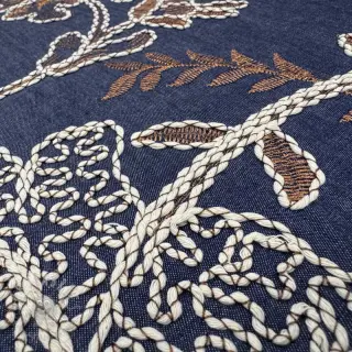 Pamuk JEANS Embroidery leaves dark blue