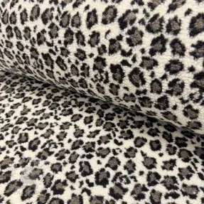 Tkanina za kapute TEDDY JACQUARD Animal skin brown