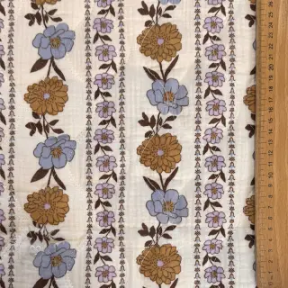 Tetra Tkanina/Muslin STEPPED Flowers in stripe white