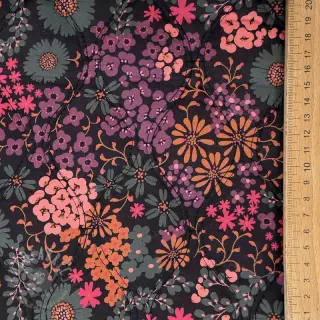 Pamuk VOILE STEPPED Flowerie black digital print