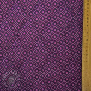 Pamuk VOILE STEPPED Flowerie purple digital print