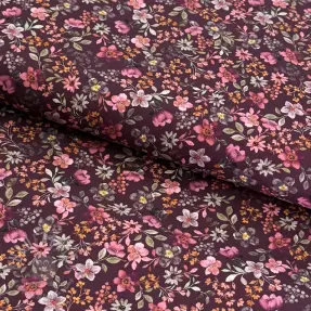 Pamuk Autumn flowers burgundy digital print