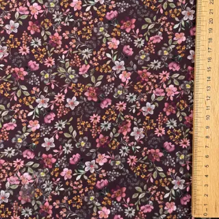 Pamuk Autumn flowers burgundy digital print