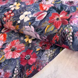 Triko Flowers Andrea blue digital print