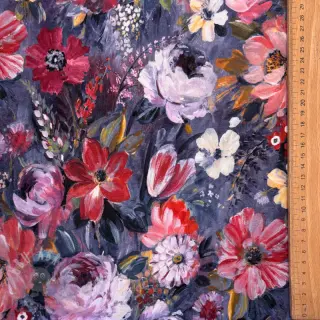 Triko Flowers Andrea blue digital print