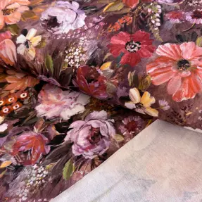 Triko Flowers Andrea brown digital print