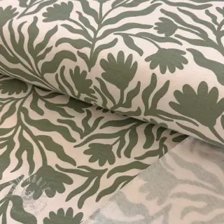 Triko materijal čupav Flowers army green SIMPLY NATURAL