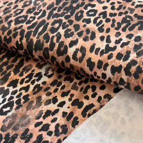 Triko materijal čupav Animal skin brown digital print