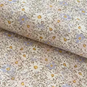 Tetra Tkanina/Muslin Flowers mint green digital print