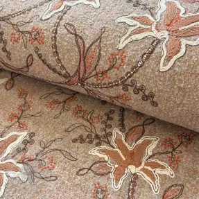 Tkanina za kapute WOOLY EMBROIDERY Glory beige