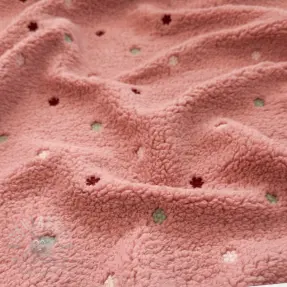 Tkanina za kapute TEDDY EMBROIDERY Cuties blush