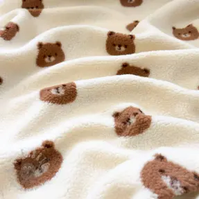 Tkanina za kapute TEDDY Bears off white