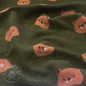 Tkanina za kapute TEDDY Bears green