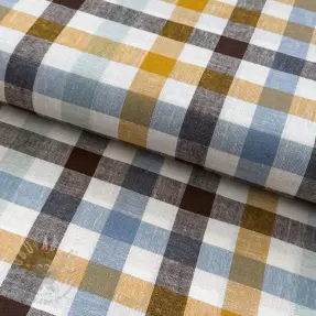Viskoza s lanom YARN DYED Checks brown