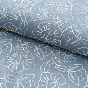 Viskoza s lanom EMBROIDERY Latizia old blue